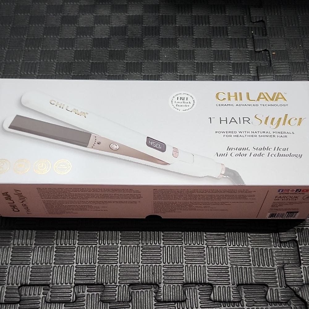 Chi Lava 1" Hair Styler - White and Gold Upc 633911869017